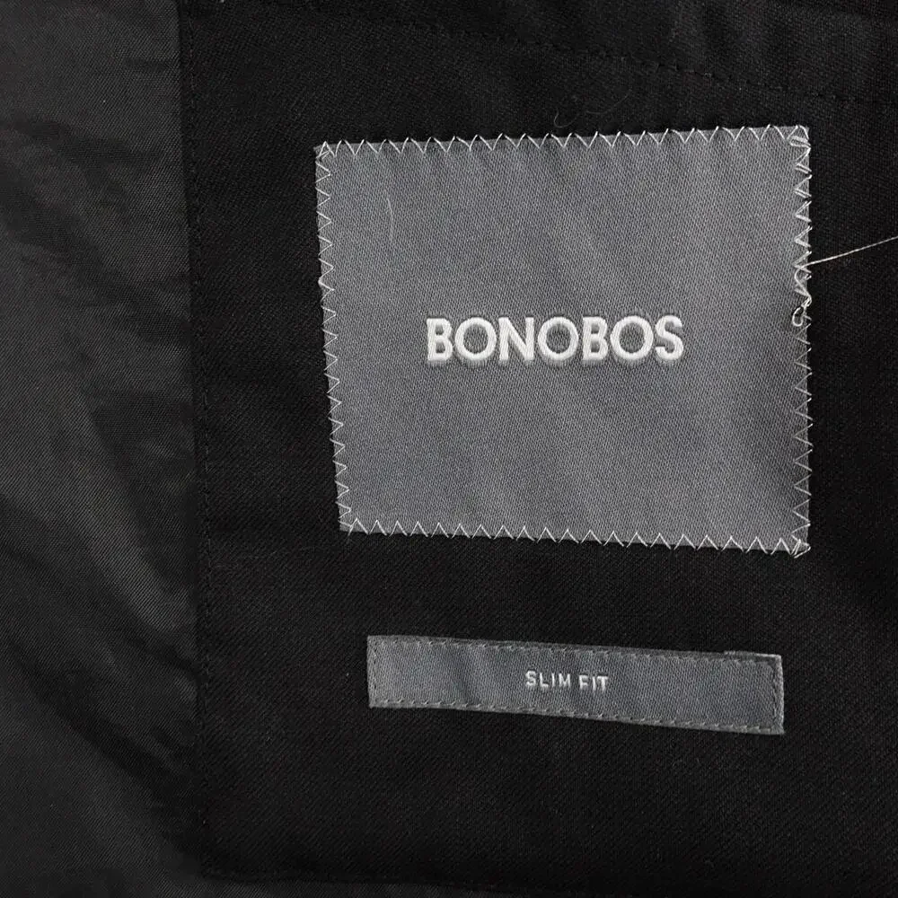 Bonobos Suit Jacket Mens 38R Black Wool Spandex Slim Fit Stretch 2 Button Notch